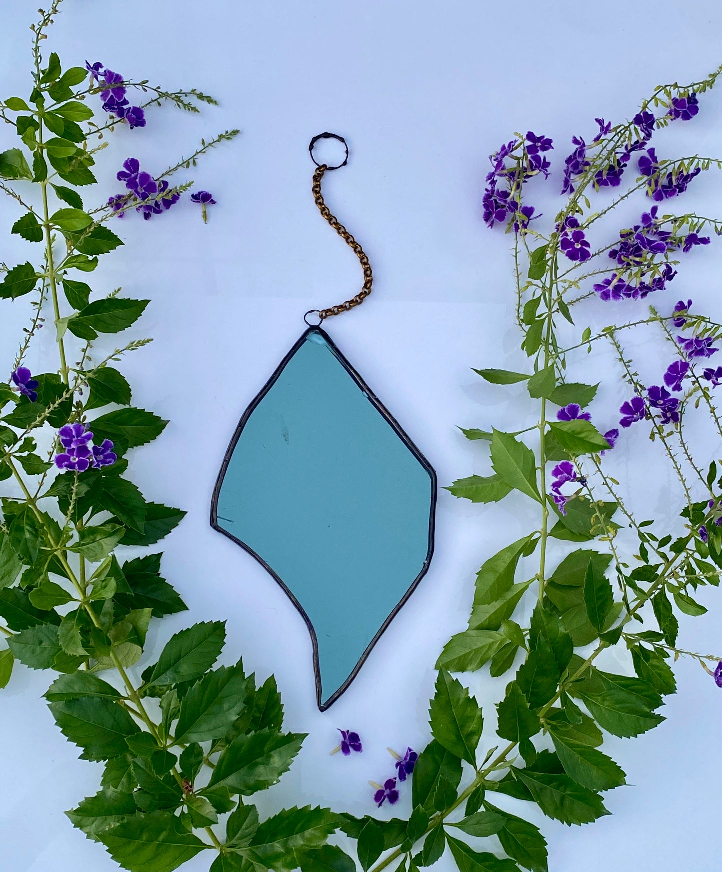 Storm Witch Mirror - salvaged glass from Capital One Calcasieu Marine tower Lake Charles Louisiana