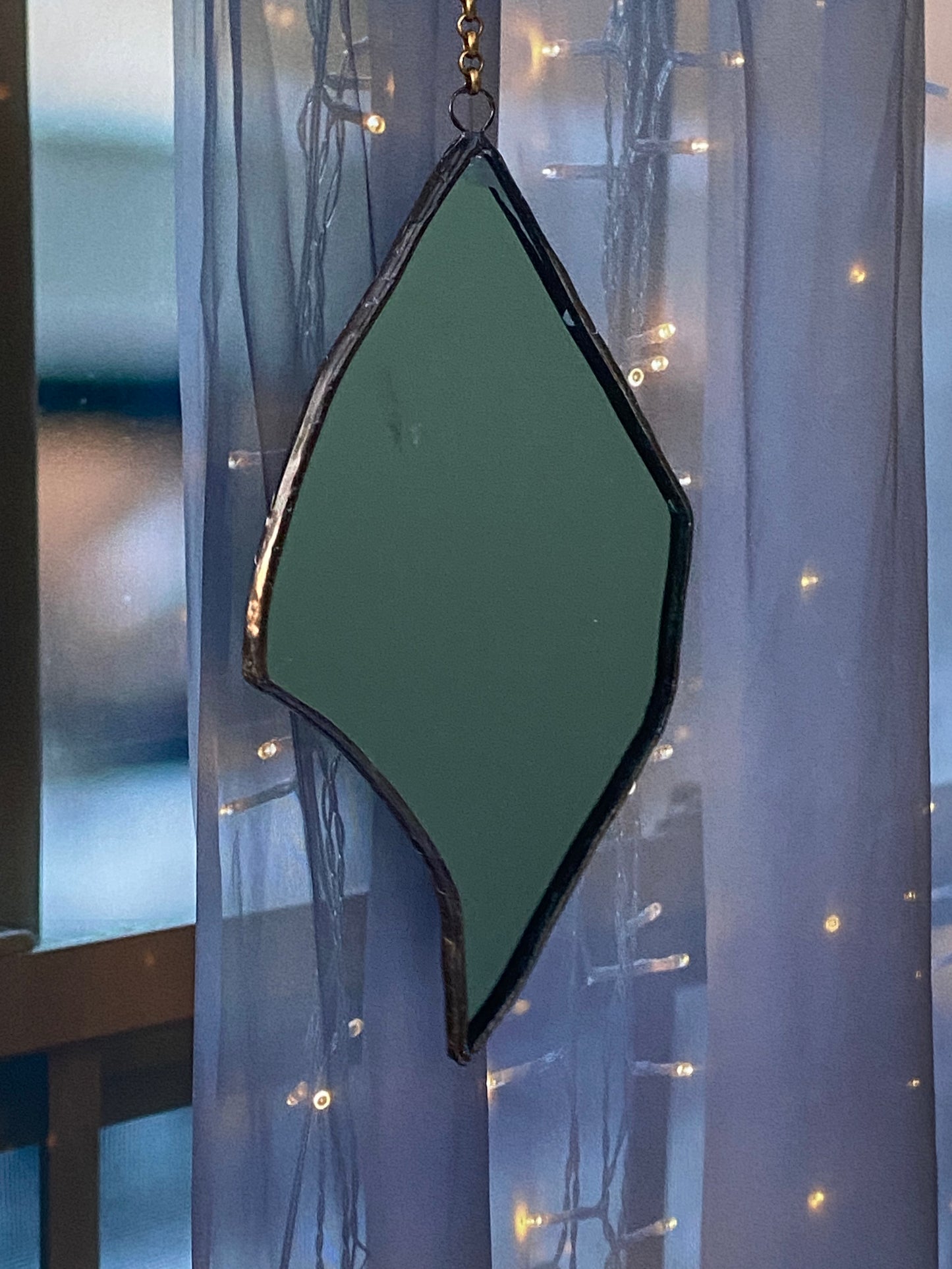Storm Witch Mirror - salvaged glass from Capital One Calcasieu Marine tower Lake Charles Louisiana
