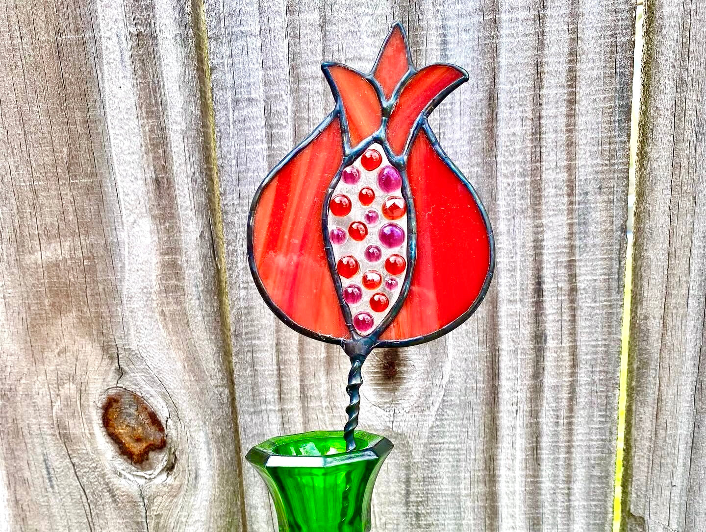 Stained Glass Pomegranate Stem