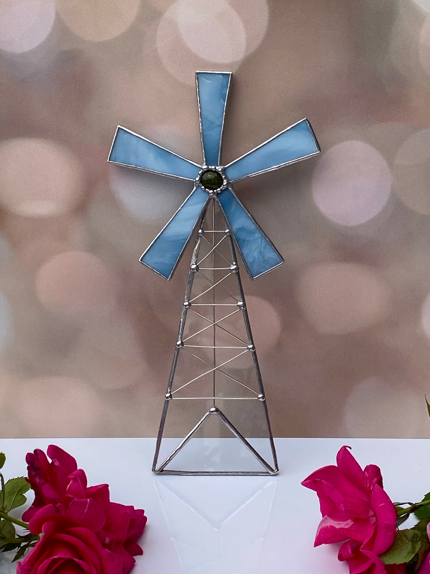 Glass Windmill Suncatcher - MADE TO ORDER with customizable colors