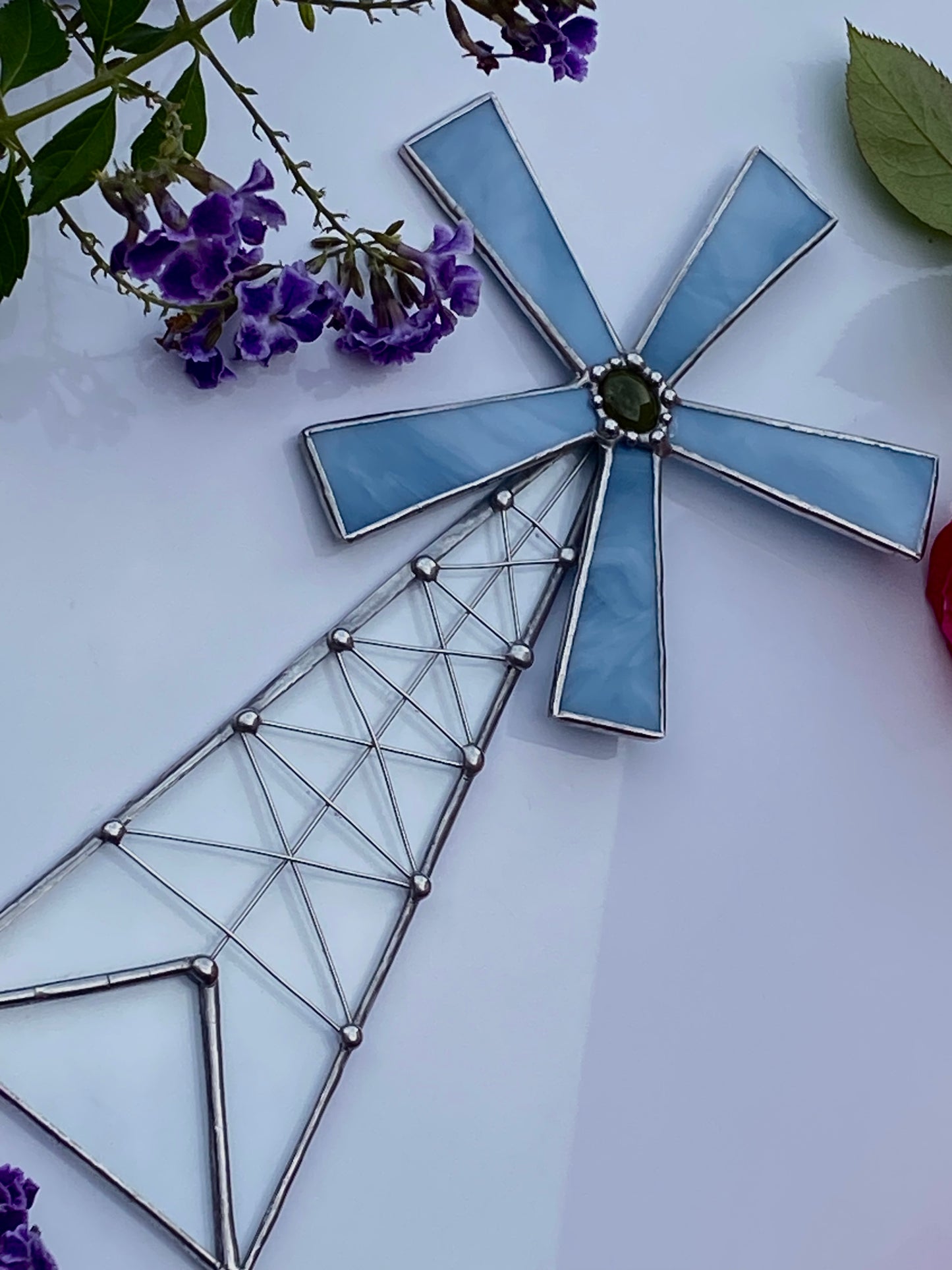 Glass Windmill Suncatcher - MADE TO ORDER with customizable colors