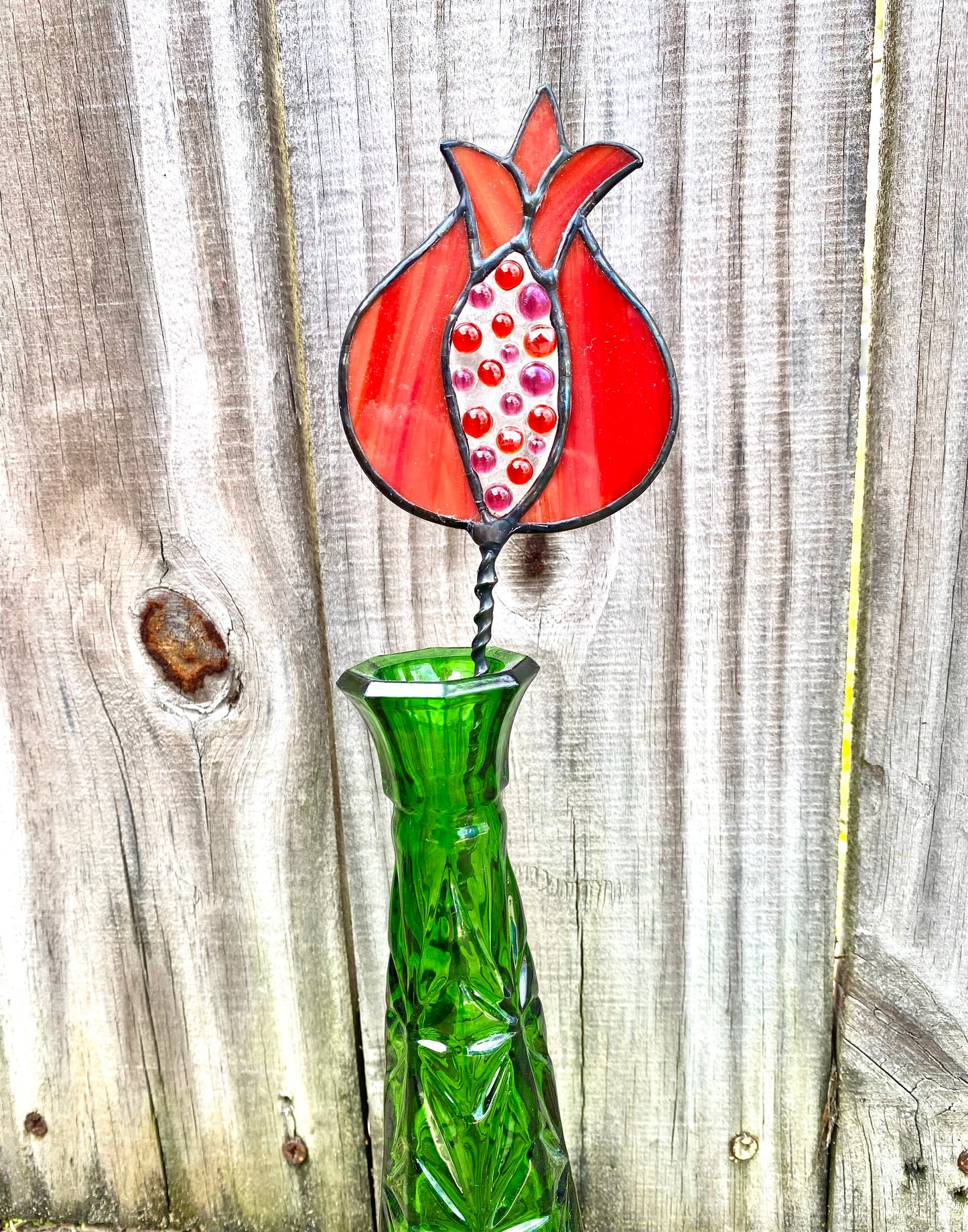 Stained Glass Pomegranate Stem